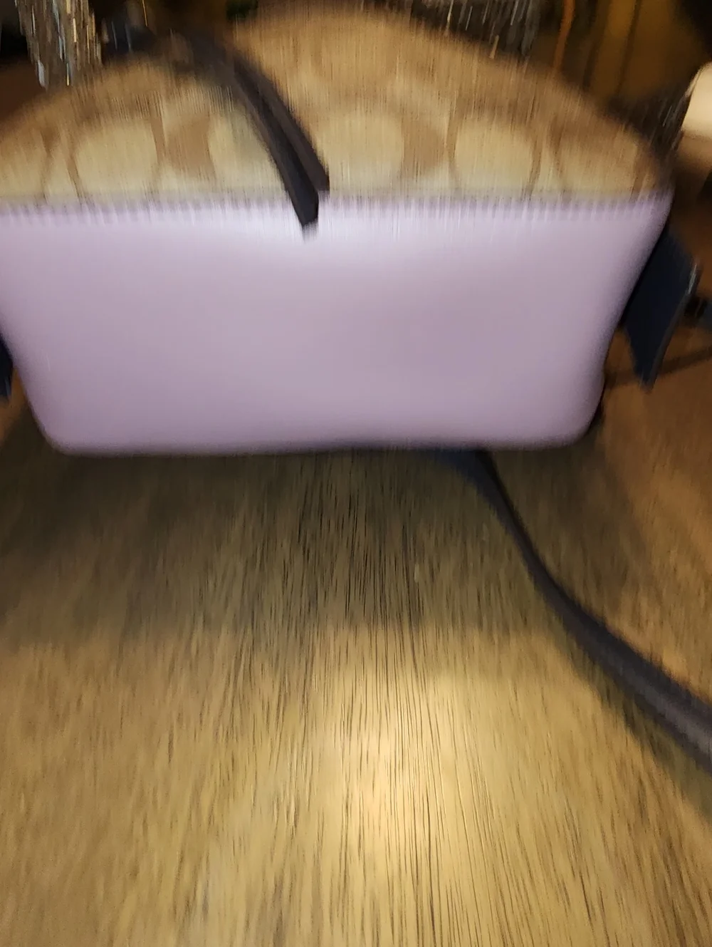 NWOT Coach Brown Signature Canvas Mini Backpack with Pink Trim & Navy Accents - Picture 3 of 8
